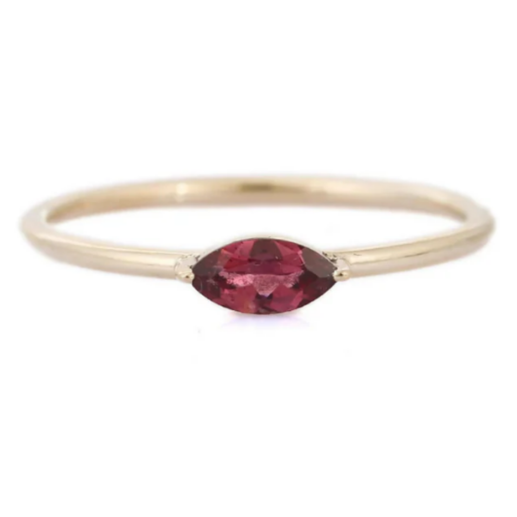 14K Gold Tourmaline Stackable Ring Image