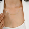 18K Gold Dewdrop Natural Diamond by the Yard Chain Necklace Thumbnail