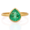 18K Gold Pear Shape Emerald Ring Thumbnail