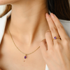 18K Gold Amethyst Combo Jewelry Set Thumbnail