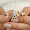 18K Solid Yellow Gold 2.06 Cts Diamond Panther Double Finger Ring Thumbnail