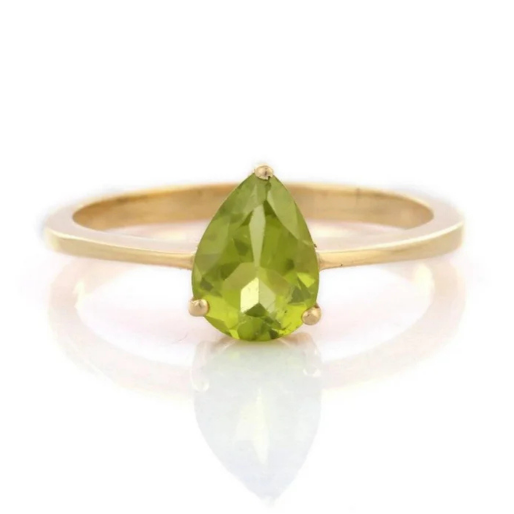 14K Yellow Gold Peridot Ring Image