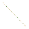 14K Yellow Gold Emerald Delegate Chain Bracelet Thumbnail