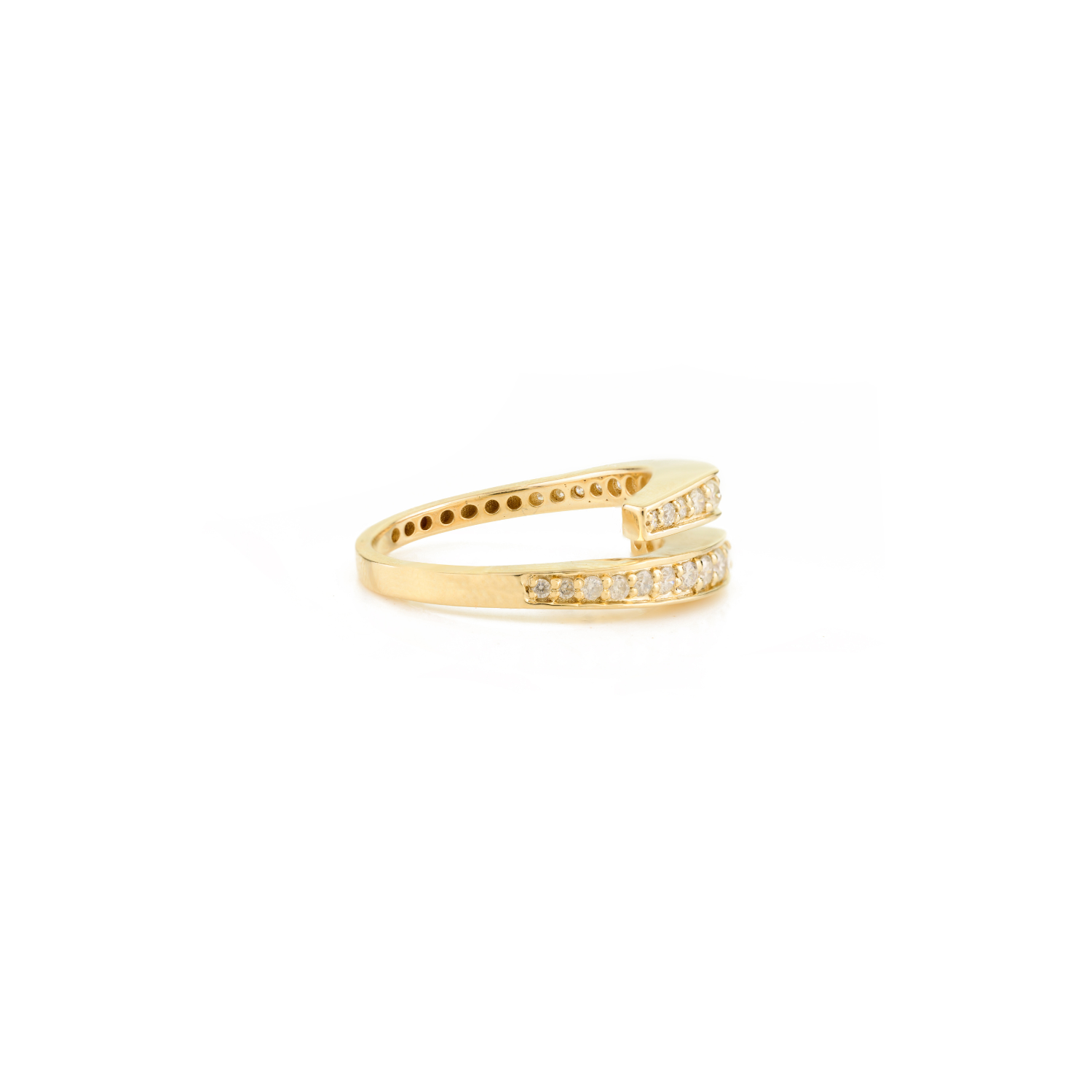 14K Natural Diamond Chunky Wrap Ring
