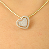 18K Solid Yellow Gold Heart Diamond Pendant Thumbnail
