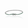 18K Gold Emerald Diamond Sleek Bracelet Thumbnail