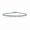 18K Gold Emerald Diamond Sleek Bracelet Thumbnail