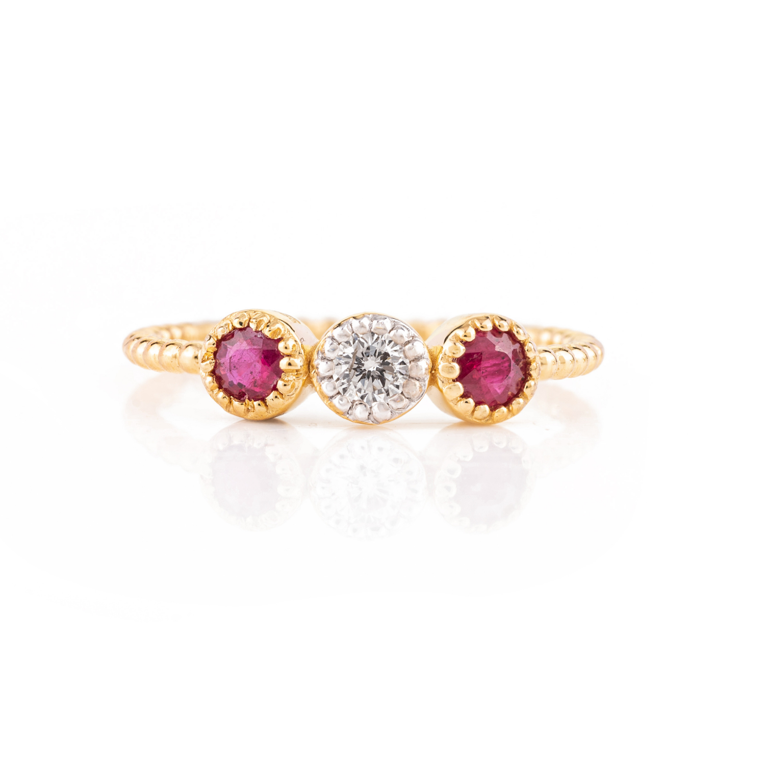 18K Gold Ruby & Diamond Statement Ring - vrjewels-us