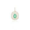 18K Solid Yellow Gold Double Halo Solitaire Pendant Thumbnail