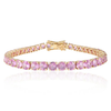 14K Gold Round Pink Sapphire Tennis Bracelet Thumbnail