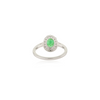 14k White Gold Emerald Halo Diamond Engagement Ring Thumbnail