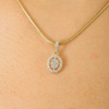 18K Solid Yellow Gold Diamond Charm Pendant Thumbnail