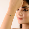 14K Rich Green Emerald Chain Bracelet For Women Thumbnail