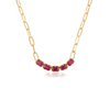 18K Perperclip Chain Ruby Statement Necklace For Her Thumbnail
