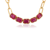 18K Perperclip Chain Ruby Statement Necklace For Her Thumbnail
