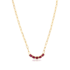 18K Perperclip Chain Ruby Statement Necklace For Her Thumbnail