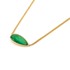 18K East West 6.6 Ct Emerald Bezel Necklace- Curb Chain Thumbnail
