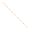 14K Modern 1 Carat Pink Sapphire Station Chain Bracelet Thumbnail