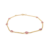 14K Modern 1 Carat Pink Sapphire Station Chain Bracelet Thumbnail