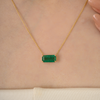 14K Prong Set 2.41 Ct Emerald East West Necklace Thumbnail