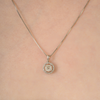 14K Natural Diamond Halo Round Pendant For Christmas Thumbnail