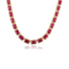 14K Gold Regal 27.47 Carat Ruby Diamond Statement Tennis Necklace Thumbnail