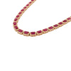 14K Gold Regal 27.47 Carat Ruby Diamond Statement Tennis Necklace Thumbnail