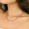 14K Gold Regal 27.47 Carat Ruby Diamond Statement Tennis Necklace Thumbnail