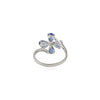14K Gold Floral 1.58 Ct Sapphire Diamond Cocktail Ring Thumbnail