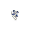 14K Gold Floral 1.58 Ct Sapphire Diamond Cocktail Ring Thumbnail