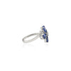 14K Gold Floral 1.58 Ct Sapphire Diamond Cocktail Ring Thumbnail