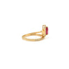 14K Gold Floating 1 Ct Ruby Diamond Contemporary Ring Thumbnail
