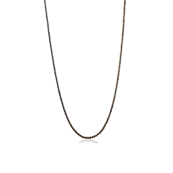 14K Gold Deep Blue 9.46 Ct Sapphire Statement Necklace For Her Image