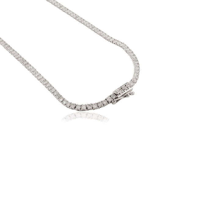 Vintage Style 6.72 Ct  Natural Diamond Wedding Necklace in 14K Gold