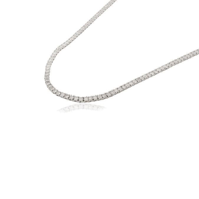 Vintage Style 6.72 Ct  Natural Diamond Wedding Necklace in 14K Gold