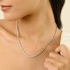 Vintage Style 6.72 Ct  Natural Diamond Wedding Necklace in 14K Gold Thumbnail