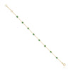 18K Gold Modern Emerald Station Chain Bracelet For Her Thumbnail