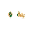 14K Gold Marquise Cut Emerald Diamond Dantiy Stud Earrings Thumbnail