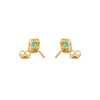 Classic 18K Gold Emerald Halo Diamond Stud Earring Set For Wedding Gfit Thumbnail