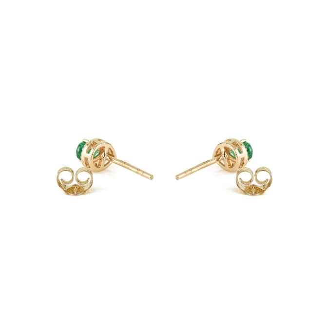 14K Gold Fine Pear Cut Emerald Halo Diamond Stud Earrings For Mom