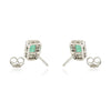 18K Gold Halo Diamond 1.36ct Octagon Emerald Stud Earrings Thumbnail