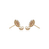 14K Yellow Gold Oval Ruby & Diamond Cluster Earrings Thumbnail