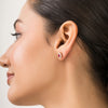 14K Yellow Gold Oval Ruby & Diamond Cluster Earrings Thumbnail