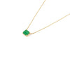 14K Gold Square Cut  1.51 ct Emerald Chain Necklace Thumbnail