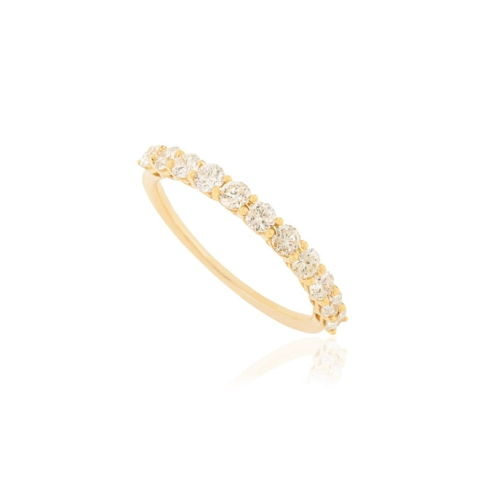 14k Gold Brilliant Cut Diamond Half Eternity Wedding Band Ring