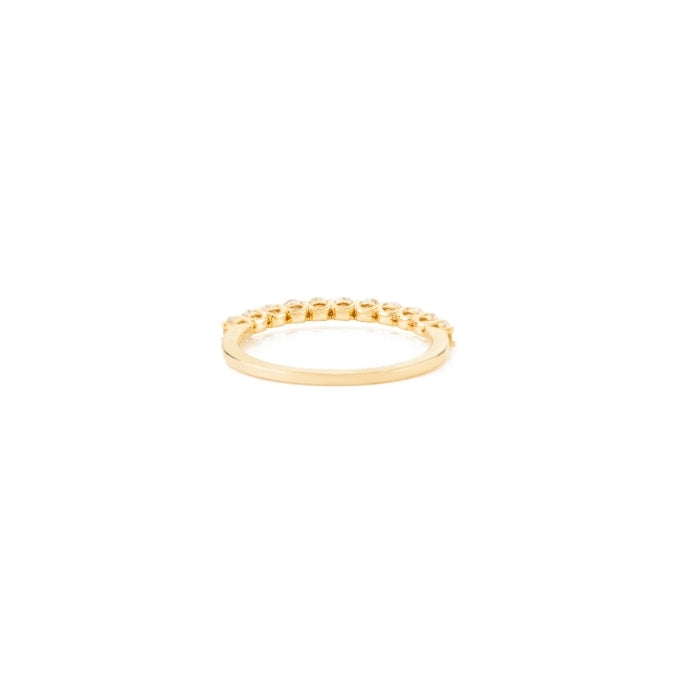 14k Gold Brilliant Cut Diamond Half Eternity Wedding Band Ring Image