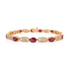 14k Gold 5.02Ct Ruby & Diamond Art Deco Tennis Bracelet Thumbnail