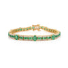 5.75 CTW Forest Green Emerald and Diamond Tennis Bracelet in 14k Gold Thumbnail