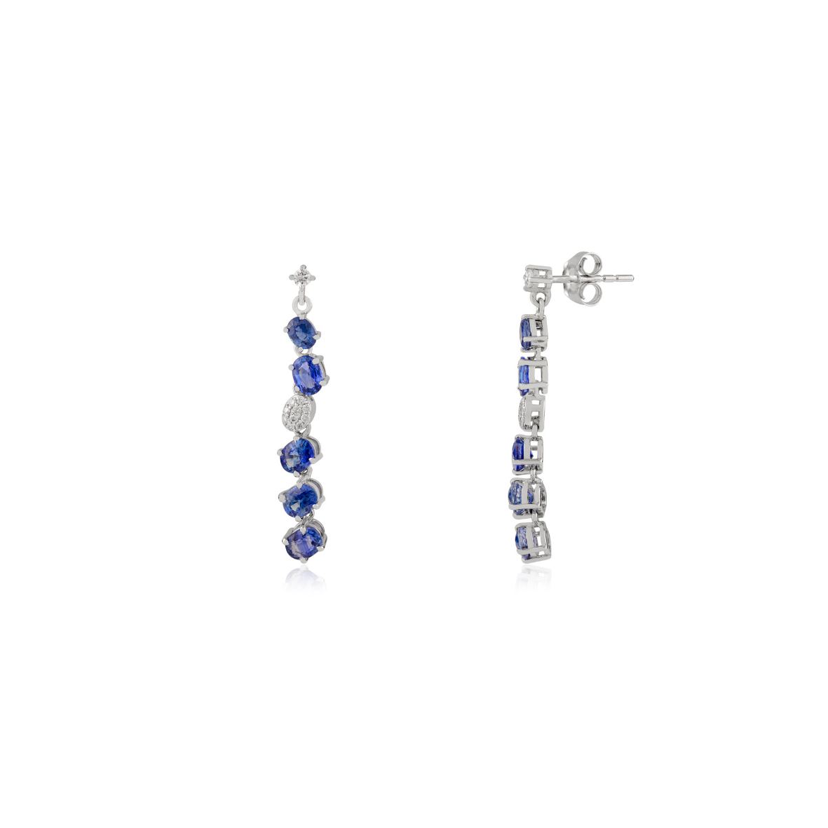 Designer 3.27 Ct Sapphire Diamond 14K Dangle Earrings