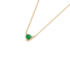 14K Emerald Solitaire Heart Chain Necklace For Love Thumbnail